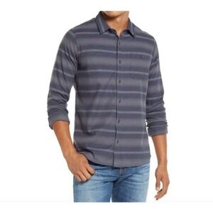 Travis Mathew Blue Final Approach Slim Fit Stripe Button-Up Shirt Mens‎ XXL